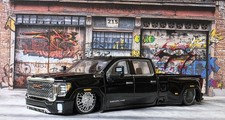 Greenlight 2022 GMC Sierra 3500HD Denali 1/64 CUSTOM "Bagged" On 26s Adjustable