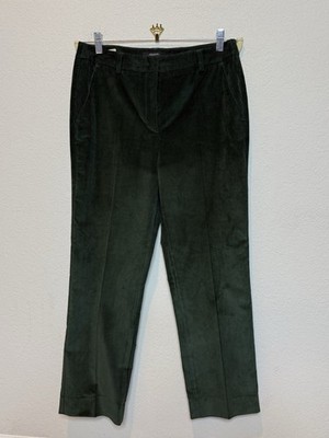MaxMara Weekend Capri Pants High Waisted Green Corduroy Stretch Women Sz 10