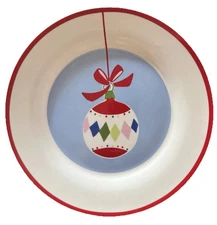 EUC Vintage Bed Bath Beyond Home CHRISTMAS RED and PINK ORNAMENT Plate
