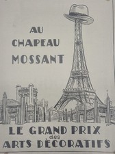 Publicité ancienne Mossant Mathis Automobile illustration  Recto-Verso Retro