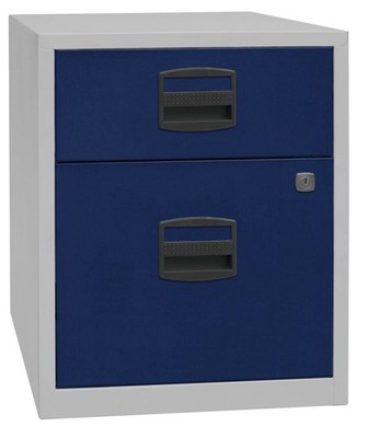 BISLEY Home Rollcontainer lichtgrau, oxfordblau 2 Auszüge 41,3 x 40,0 x 52,8 cm