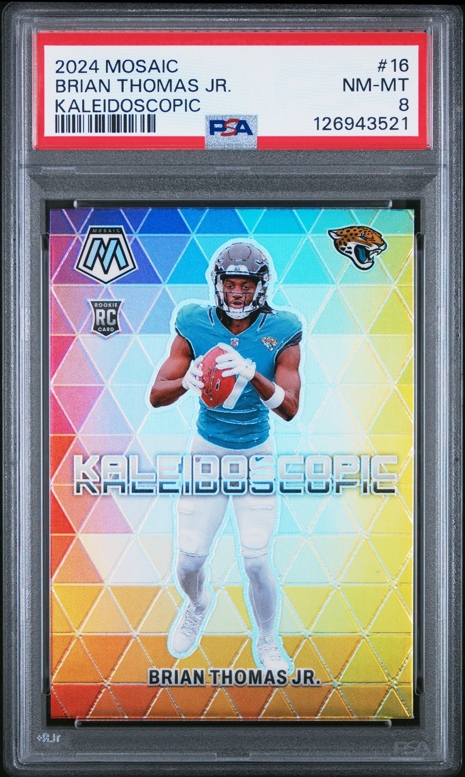 2024 PANINI MOSAIC KALEIDOSCOPIC #16 BRIAN THOMAS JR. ROOKIE RC PSA 8