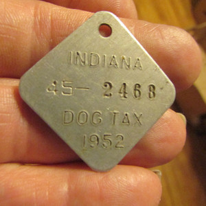 1952 Indiana Dog Tax Tag Token Help the Animals