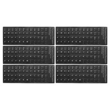Portuguese Keyboard Stickers Cover Frosted Black Background White Lettering 6pcs