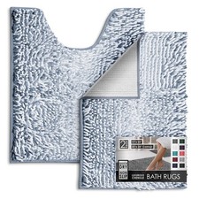 Hearth Harbor Bathroom Rugs, Chenille Bath 17 x 24 20 x 24, Ombre Blue