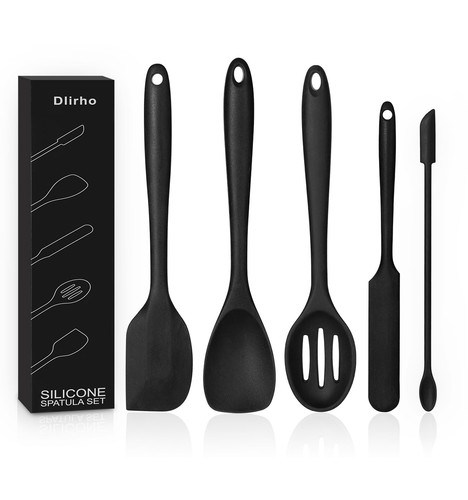 Silicone Spatula Set, 5 Piece Food Grade Rubber Spatula, Mixing High Heat Res...