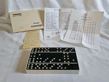 Puremco Tournament Large Face-Extra Thick Marblelike Dominoes Blck COMPLETE 1632