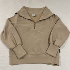 Varley Vine Half Zip Ottoman Ribbed Pullover Sweatshirt Gold Tan Extra Small XS