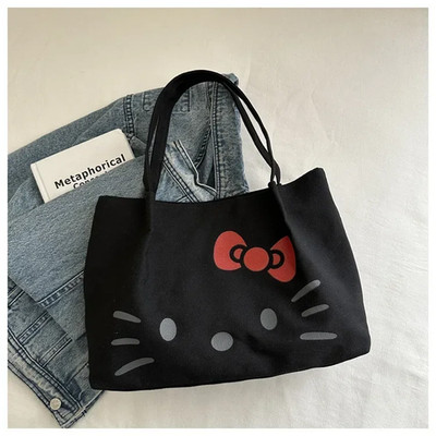 Süße Canvas Tasche Hello Kitty Damen Canvas Handtasche - groß süß Cartoon Schulter