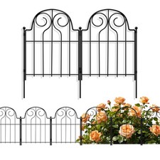 Decorative Garden Fence 17in x10ft,10 Panels Rustproof Metal No Dig Fence Animal