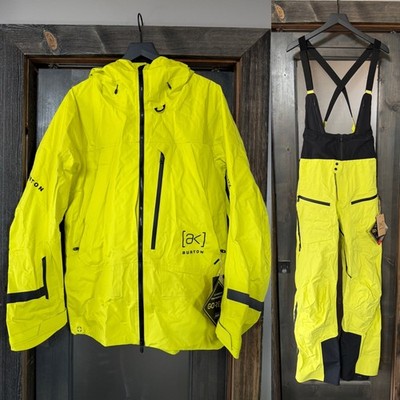 BNWT Men's Burton [ak] Tusk GORE-TEX PRO 3L Limeade Jacket & Bibs Set RARE