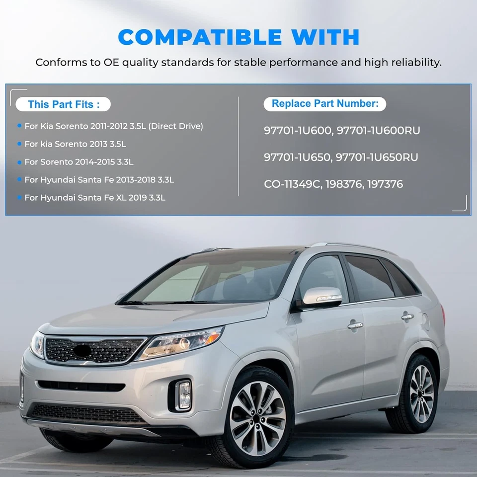 Compresor de aire acondicionado para Kia Sorento 2011-2015 Hyundai Santa Fe 2013-2018 198376 Foto 2 de 4