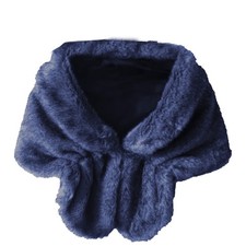 Women Faux Fur Wrap Shawl Winter Warm Fur Scarf Collar Wedding Evening Party Cap