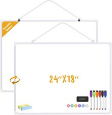 Small Dry Erase Board for Wall, Double-sided Hanging Whiteboard, Dry Erase