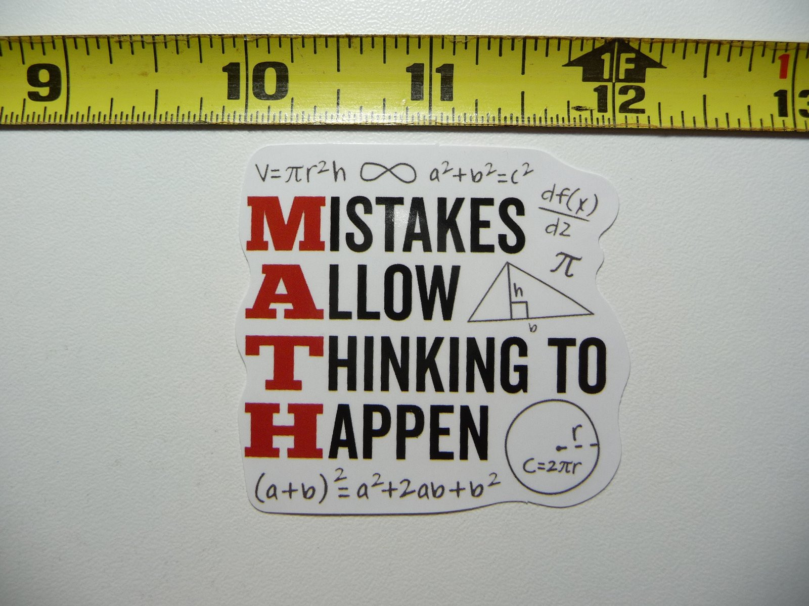 Math Motto Formulas Sticker Decal for School Teachers Professors Mathematics Enthusiasts
