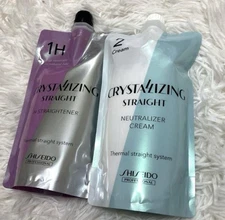Shiseido Crystallizing Straight Hair Straightener + Neutralizer Set H1+2 New JP
