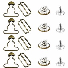 4 Sets 2 Inch Overall Buckles , Metal Suspender Fasteners with Rectangle Slid...