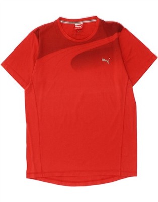 PUMA Mens Graphic T-Shirt Top Medium Red Cotton AT05