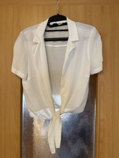 Damen Top Bluse mit Cups, Größe S, Chiffon, Zum Binden