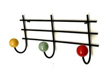 Porte Manteau Mural Vintage Années 50 60 - 3 Patères Boules Bois Roger Féraud ?