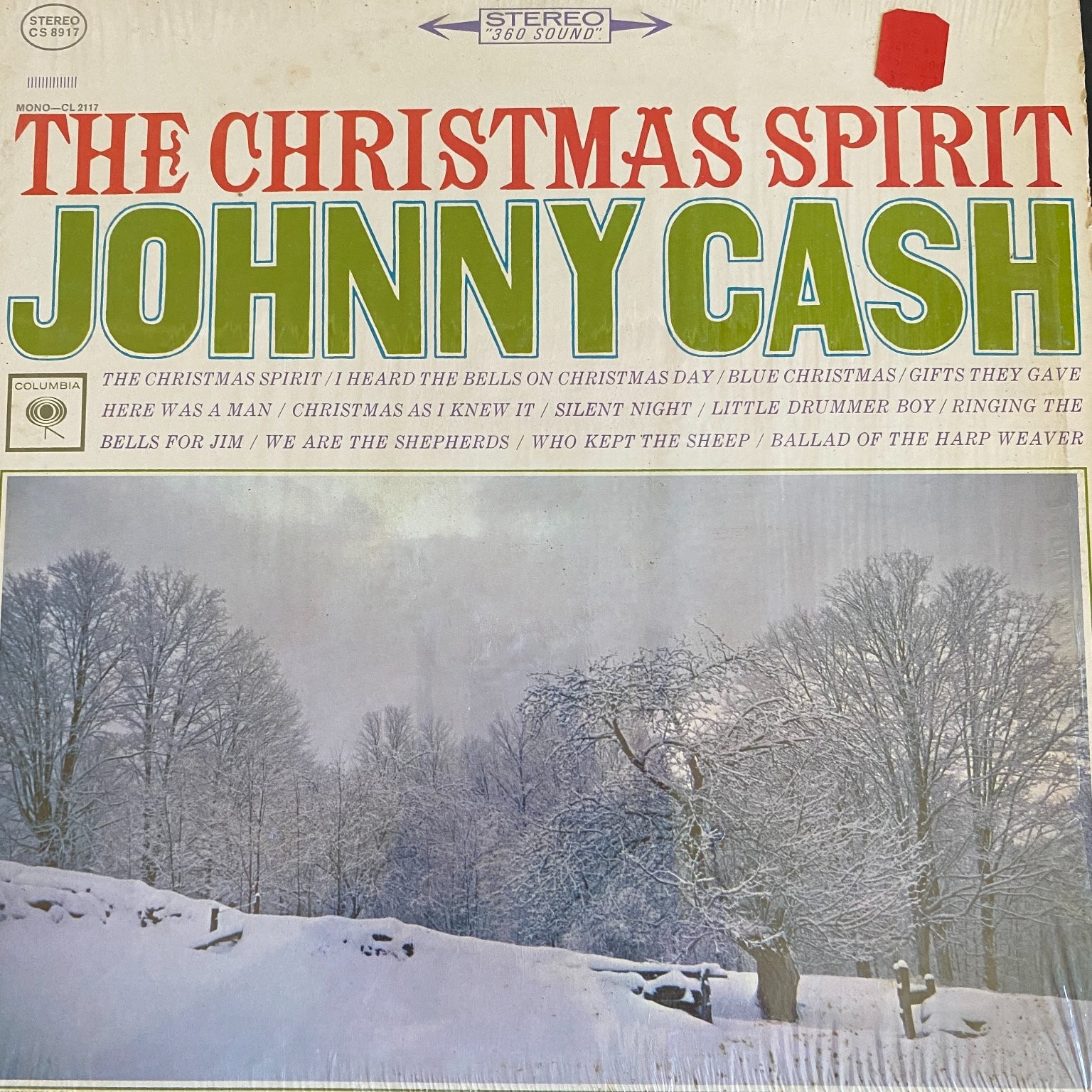Johnny Cash – The Christmas Spirit LP Record 1963 Columbia Holiday Country 33
