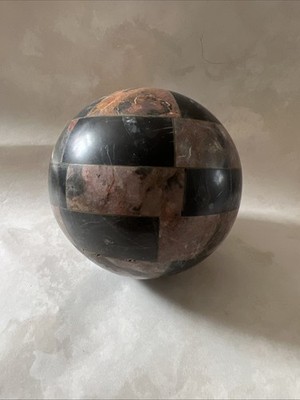 Marmor Granit nur mehrkörnig farbig poliert Kugel Wohndeko 8 cm 779 Gramm