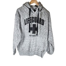 LIFEGUARD Gray Black KEY WEST, FL Active Long Sleeve Sporty Pullover Hoodie SZ M