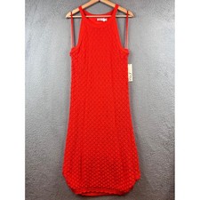 New Eliza J Red Knit Textured Halter Midi Dress XL