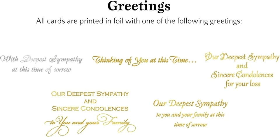 Luxury Sympathy Greeting Card Set - 35 Cards with Foil Accents & Embossing - Image 4 of 4