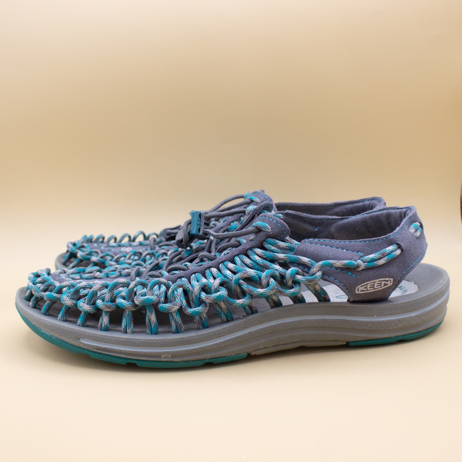 Sandali da esterno Keen Uneek in corda grigio blu acqua 1014113 donna taglia 10