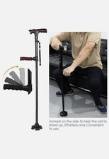 Walking Cane for Men Women with Alarm, LED Light and Foldable Handle, Foldable