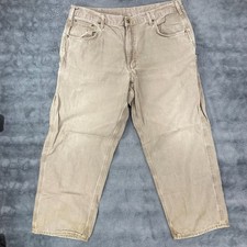 Carhartt B159-MUS Canvas Loose Fit Carpenter Jeans Tan Khaki Men's Size 40x30