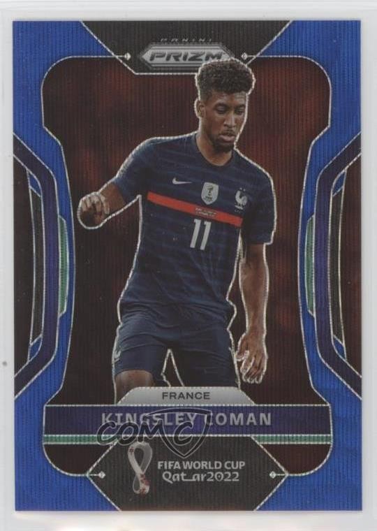 2022 Panini Prizm World Cup Qatar Blue Wave 23/199 Kingsley Coman #100 0y6s