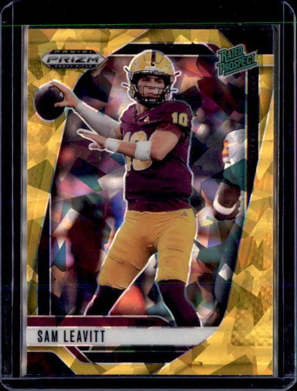 2025 Panini Prizm Draft Picks #6 Sam Leavitt Prizms Gold Ice