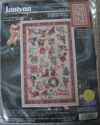 Janlynn Cross Stitch CHRISTMAS ALPHABET Sampler Kit Donna Giampa NIP #125-258