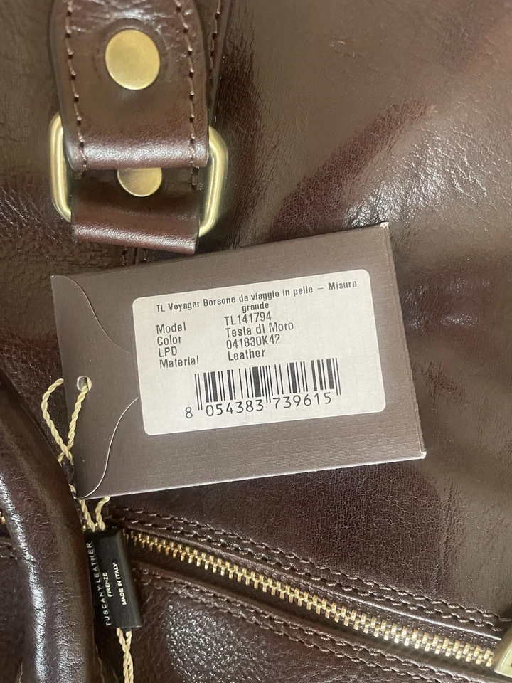 Bolso de Lona de Viaje Grande TL Voyager Cuero Toscano Nuevo Cuero Genuino Foto 4 de 4