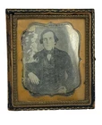 Daguerreotype of Well Dressed Man In Half Union Case J. Dellinger 3 1/2 x 3 1/4