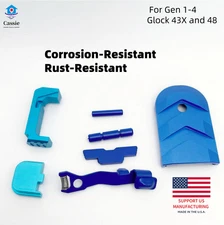 7 Pcs Extended Slide Stop Release and Control For Glock 43X 48 Combo Kits Blue