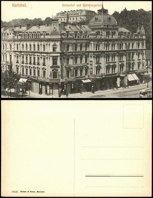 Postcard Karlovy Vary Karlovy Vary imperial court and Habsburg court 1909