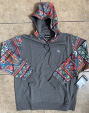 Hooey Charcoal Hoodie Roughy Summit Aztec Western Size Large New FAST SHIPPING