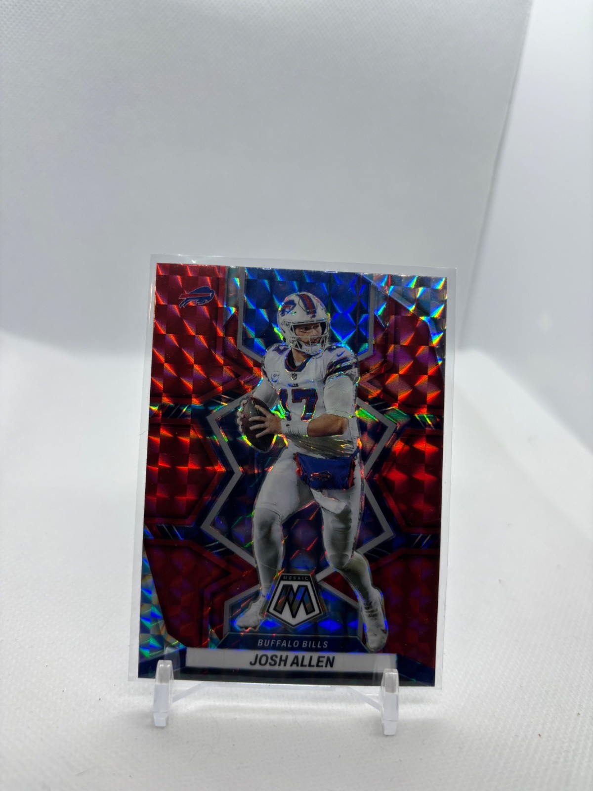 2022 Panini Mosaic Josh Allen Red Mosaic Prizm Bills Color Match #20