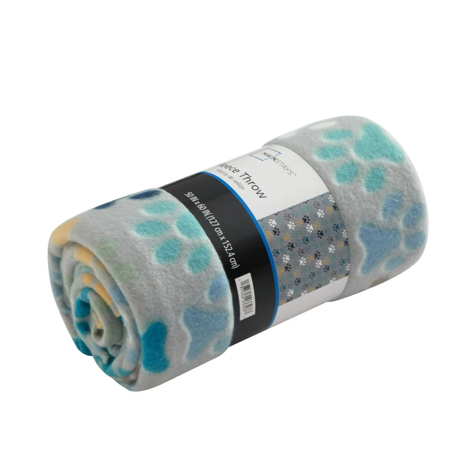 Mainstays Acogedora Manta de Vellón Gris Pata 50x60 Suave y Ligera Foto 2 de 4