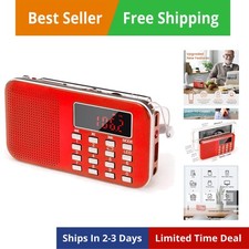 Mini Portable Radio AM FM Pocket Radio with MP3, LED Flashlight, Digital Radi...