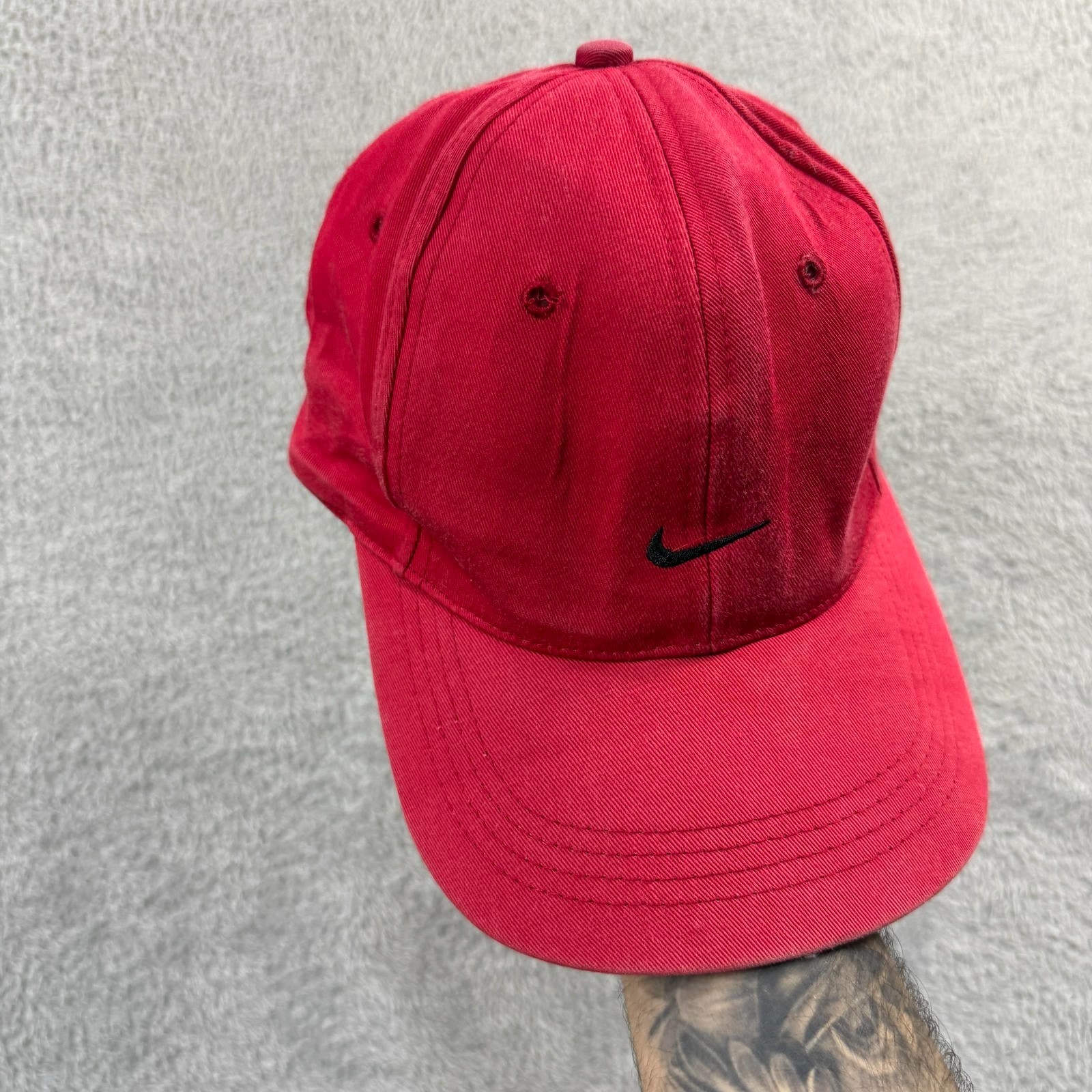 Vintage Nike 2000's Y2K Red Embroidered Swoosh Adult Adjustable Baseball Cap image 6