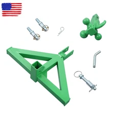 2" Receiver 3 Point Trailer Hitch + Ball For Category 1 Tractor with Towing Hook
