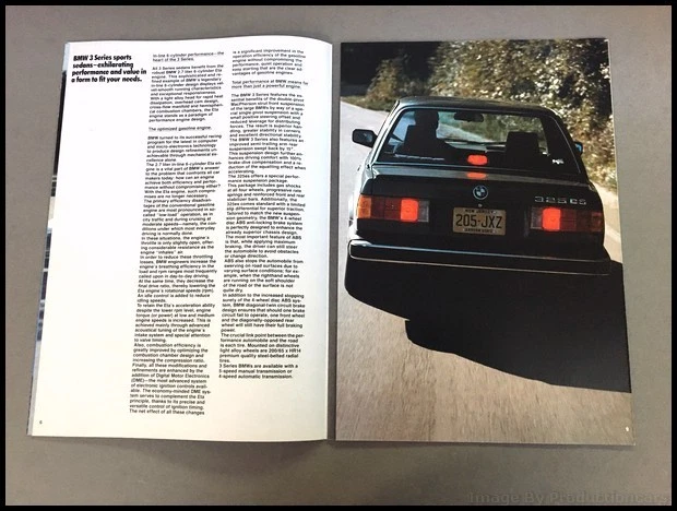 1986 BMW 3-Series 325 325e 325es 30-page Vintage Car Sales Brochure Catalog - Image 4 of 4