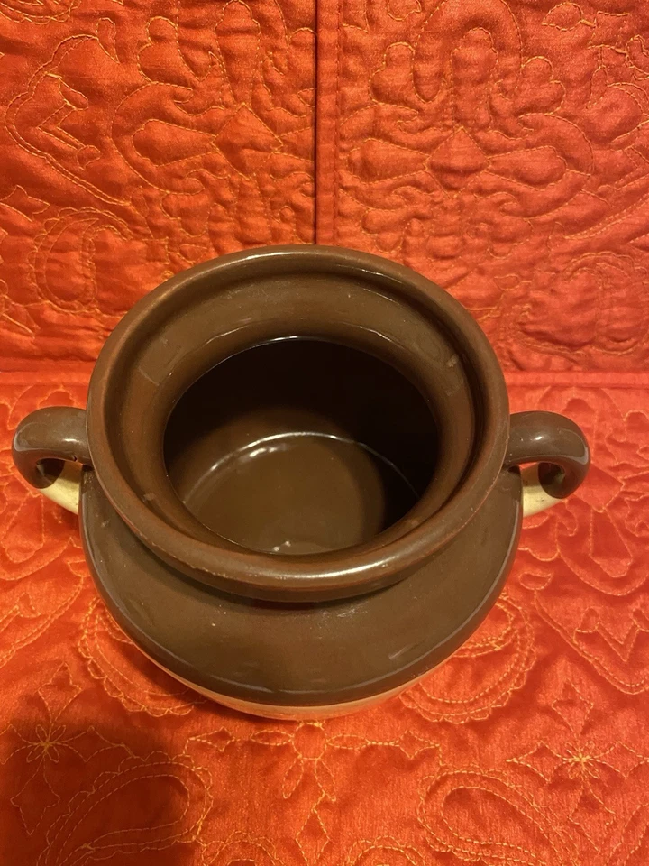 Vintage McCoy Bean Pot Brown Pottery Jug Rustic Stoneware USA Farmhouse Crock - Image 2 of 4