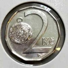 ~307 Czech Republic Czechia Coin 2KČ Korun 2010 Fe Alloy Magnetic