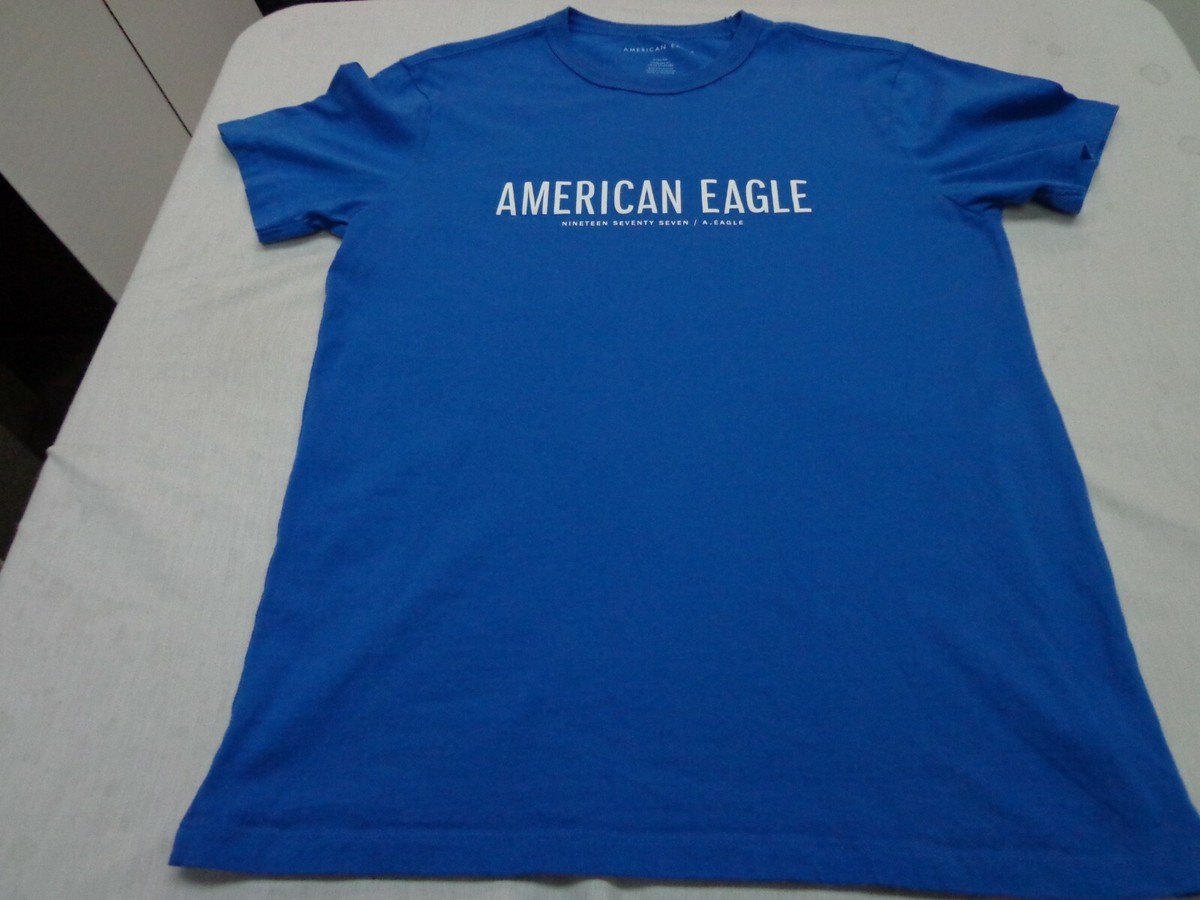 American Eagle Blue T Shirt Nineteen Seventy Seven Graphic