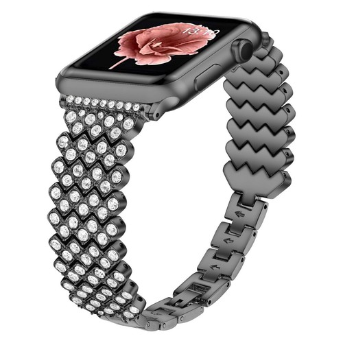 Diamond Metal iWatch Band Strap For Apple Watch 9 7 6 SE 5 4 3 38/40/41/45/44mm - Zdjęcie 13 z 15